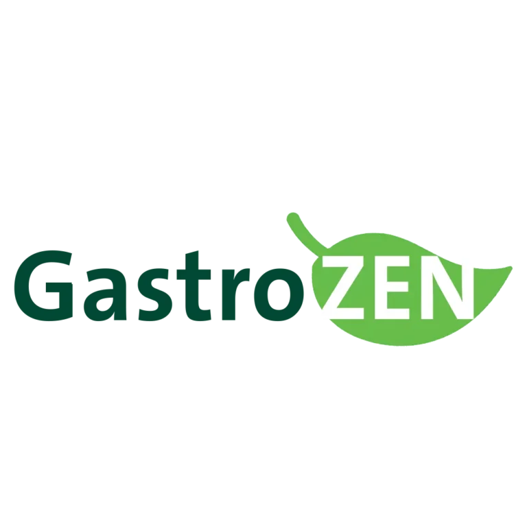 GastroZEN official product brand logo with a green leaf design by HyrboLife.