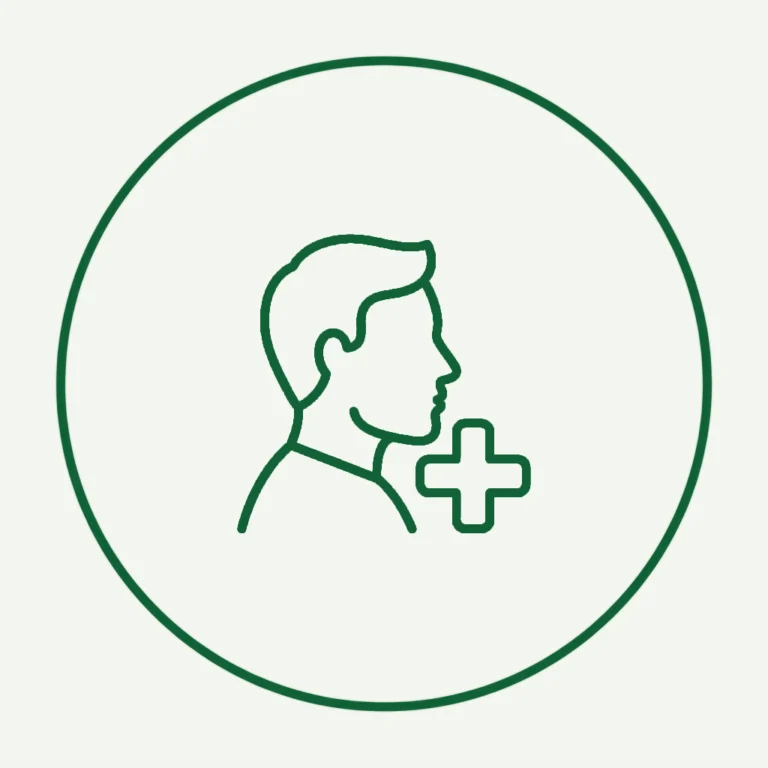 minimalist-green-line-art-doctor-profile-with-medical-cross-icon-representing-gastrozen-healthcare-consultation