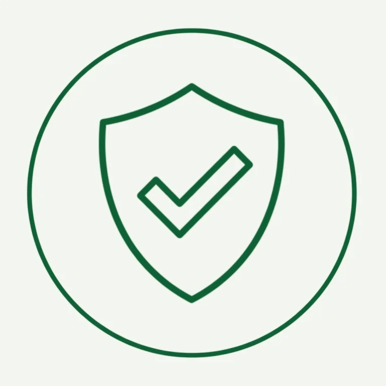 minimalist-green-line-art-shield-and-check-mark-icon-representing-gastrozen-dermatologically-considered